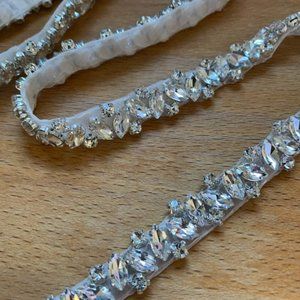 Magnificence Bridal 1/4" Silver Rhinestone Belt